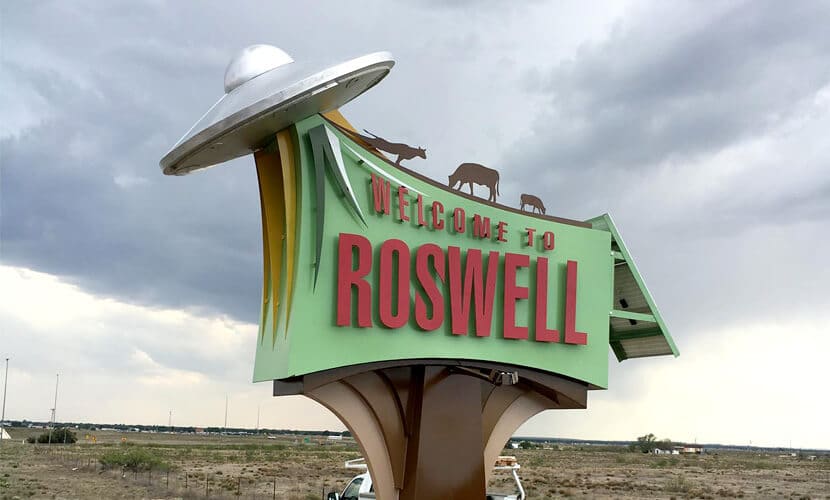 The Roswell, New Mexico Welcome Sign Public Art Eg Structural Created